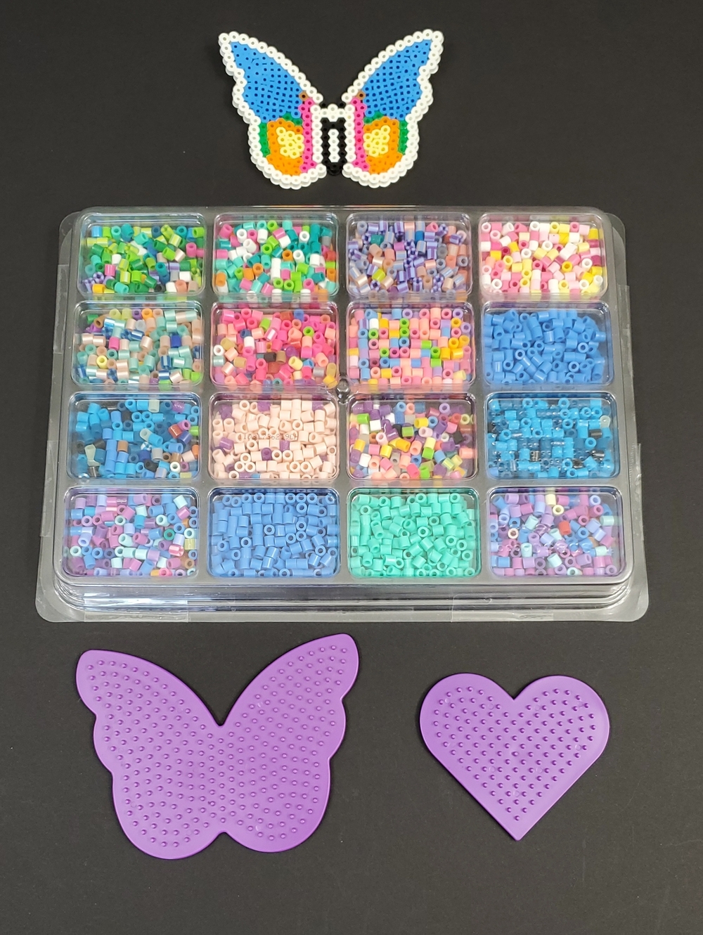 Butterfly & Heart Pegboards & Perler Beads Set